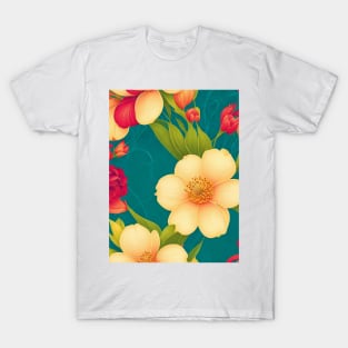 Soft colors flower composition pattern T-Shirt